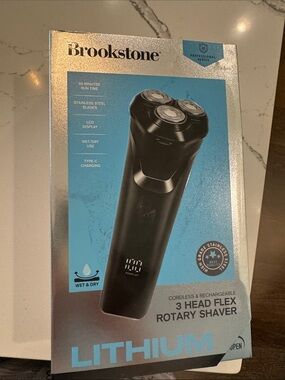 Brookstone Black 3-Head Flex Rotary Shaver